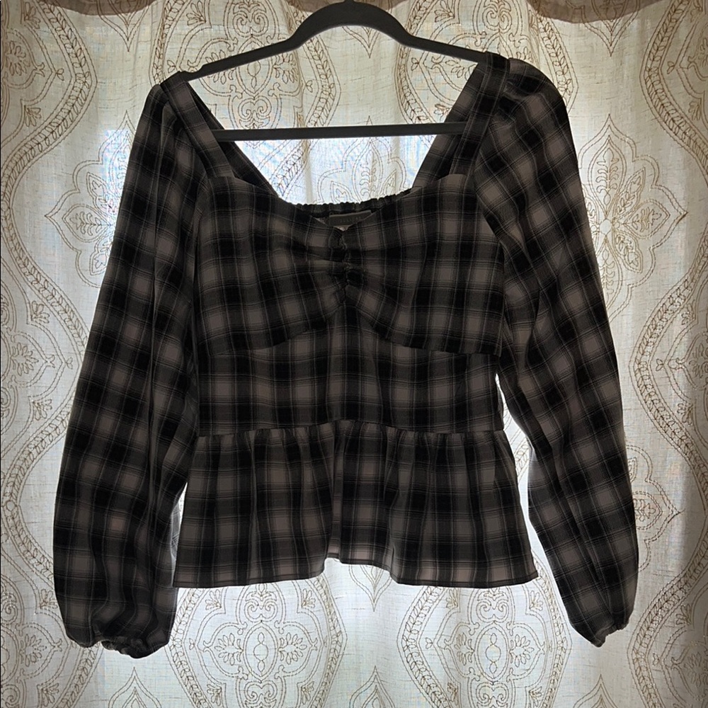 Plaid Long Sleeve Women's Top